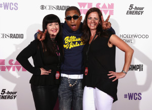 YSC State Leader Amanda Nixon, Pharrell and YSC CEO, Jennifer Merschdorf at the 2014 concert.